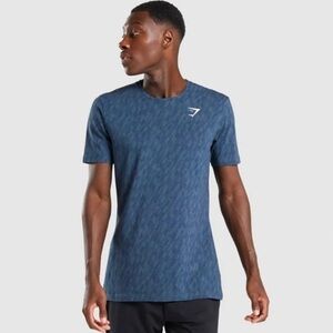Gymshark Gymshark Critical Regular Fit T-Shirt in Teal Print size Medium